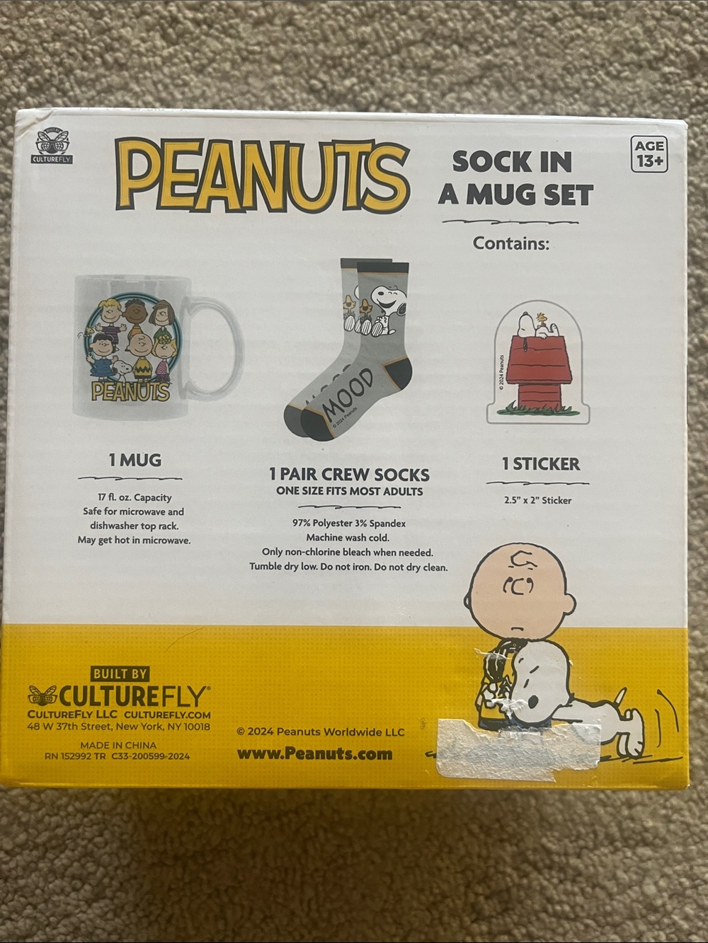 Peanuts Sock in a Mug Set: Mug, Socks and Sticker - Picture 3 of 6